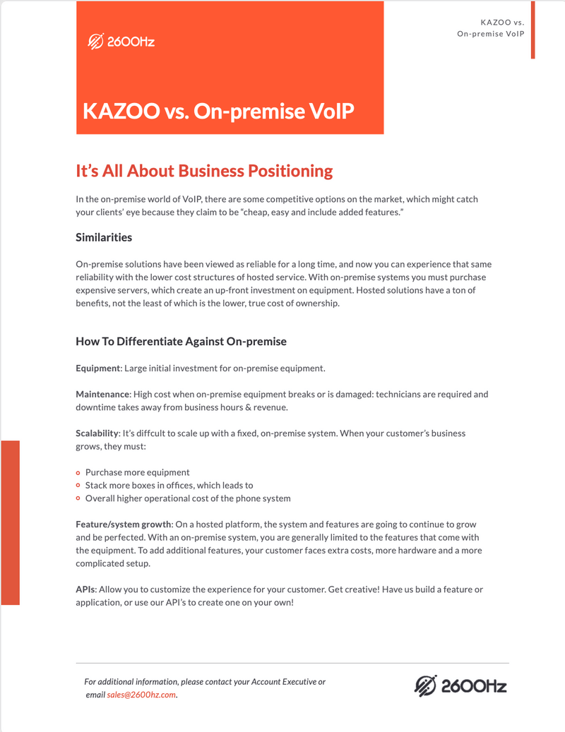 2600Hz Resources White Label Unified Communications